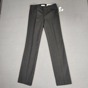 New Gap Pleated Trouser Womens 2 Black Low Rise True Straight Stretch 32" Inseam
